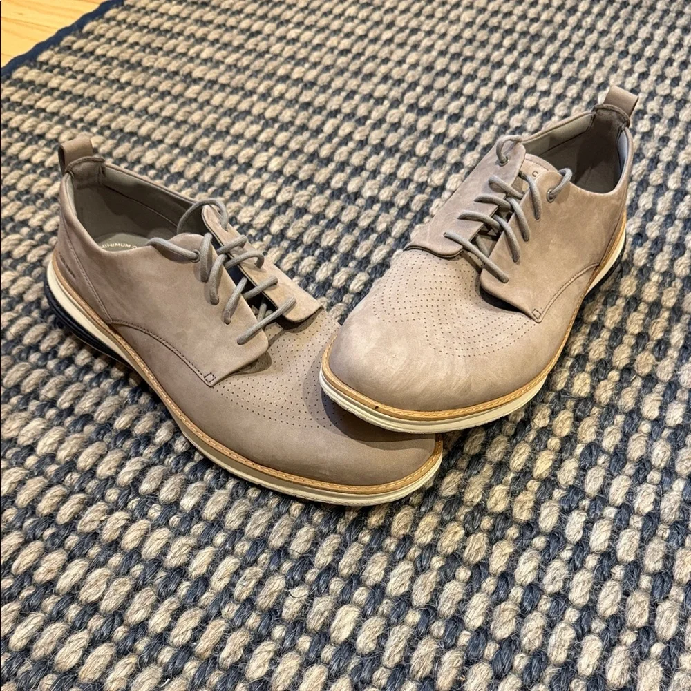 Cole Haan Men’s Light Taupe Suede Derby Oxfords